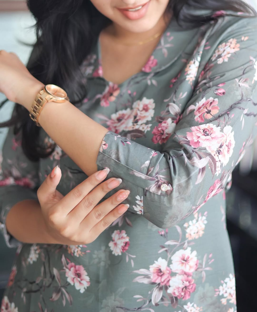 Verdant Valley Grey Cotton Kurti