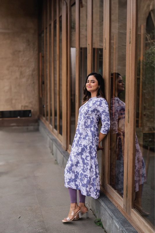 Daily Wear Prachy Lavendar Lounge kurti