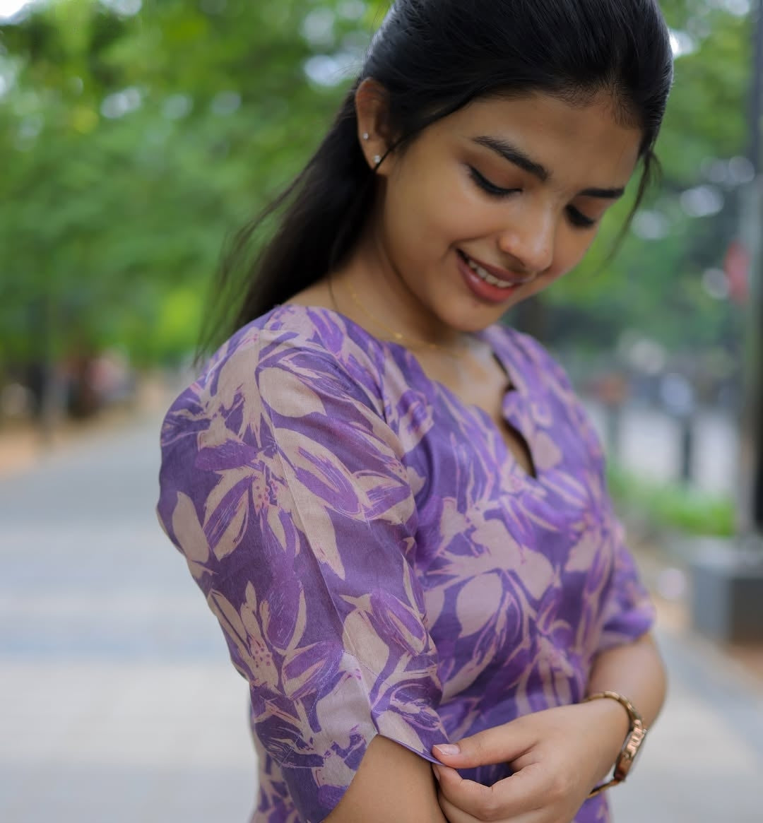 Elegance Lavender Scallop Cotton Kurti