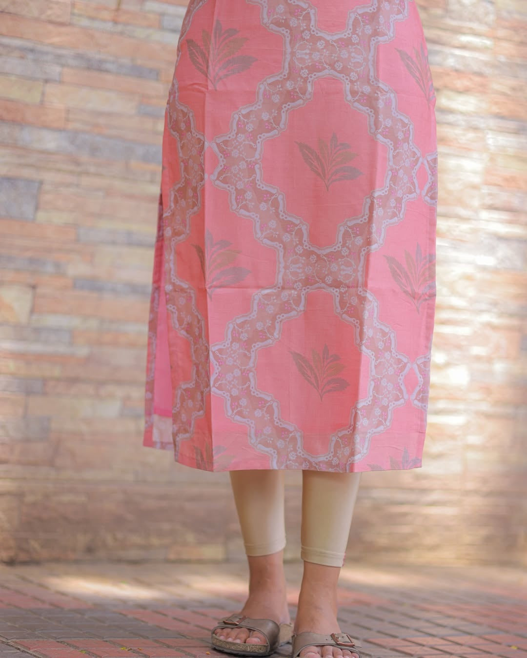 Baby Pink Cotton Kurti