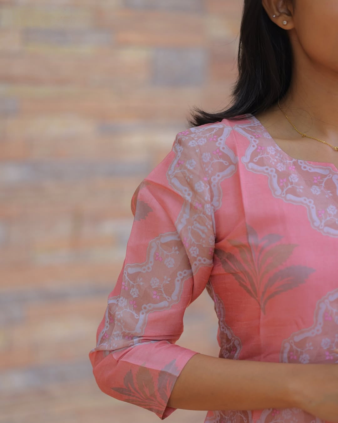 Baby Pink Cotton Kurti