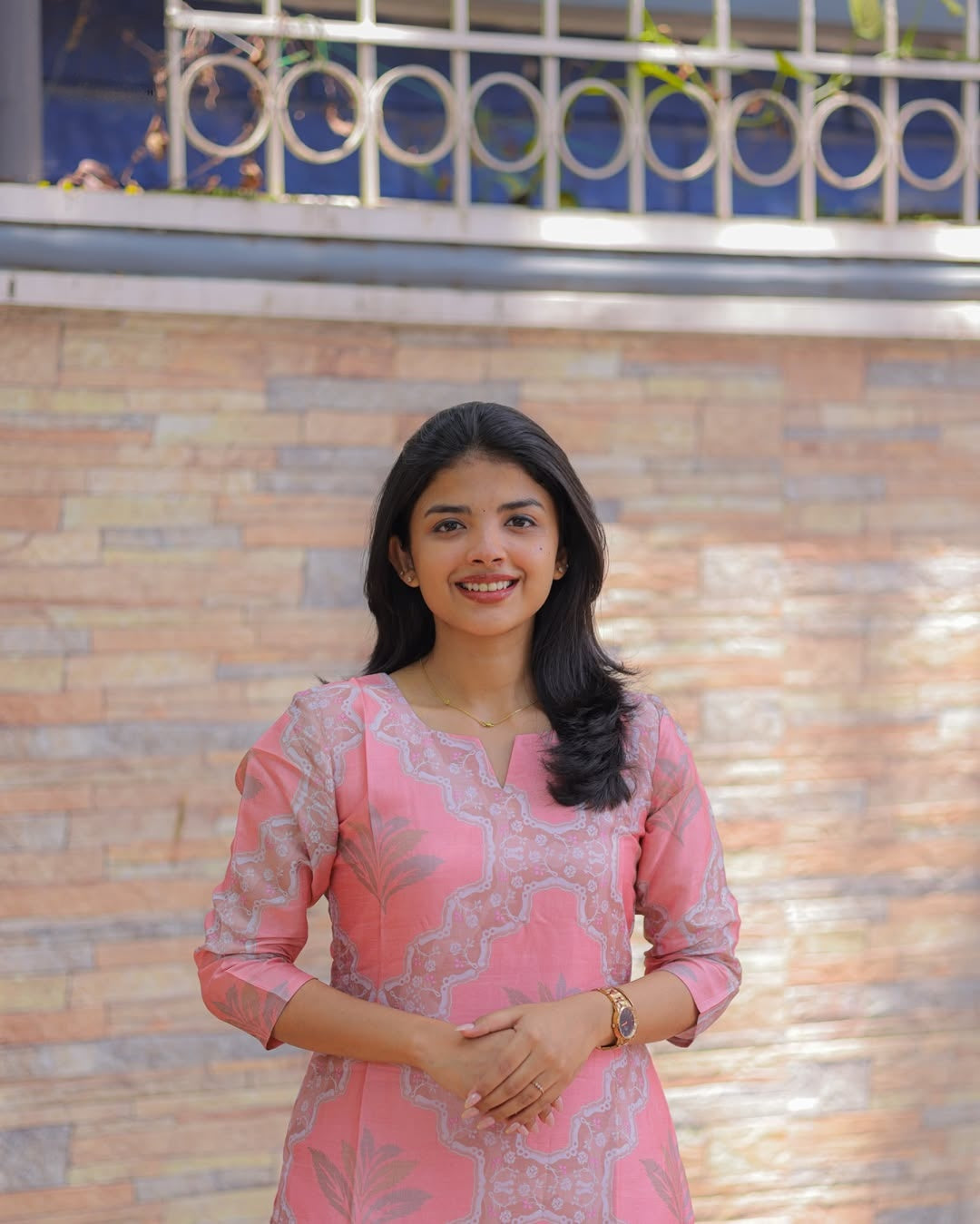 Baby Pink Cotton Kurti