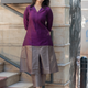 Premium Purple and Grey Cotton Kurti Set(Kurti with Pent)