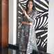 Premium Grey Flower Cotton Kurti