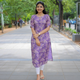 Elegance Lavender Scallop Cotton Kurti