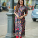 Diya Rose Black Printed Cotton Kurti