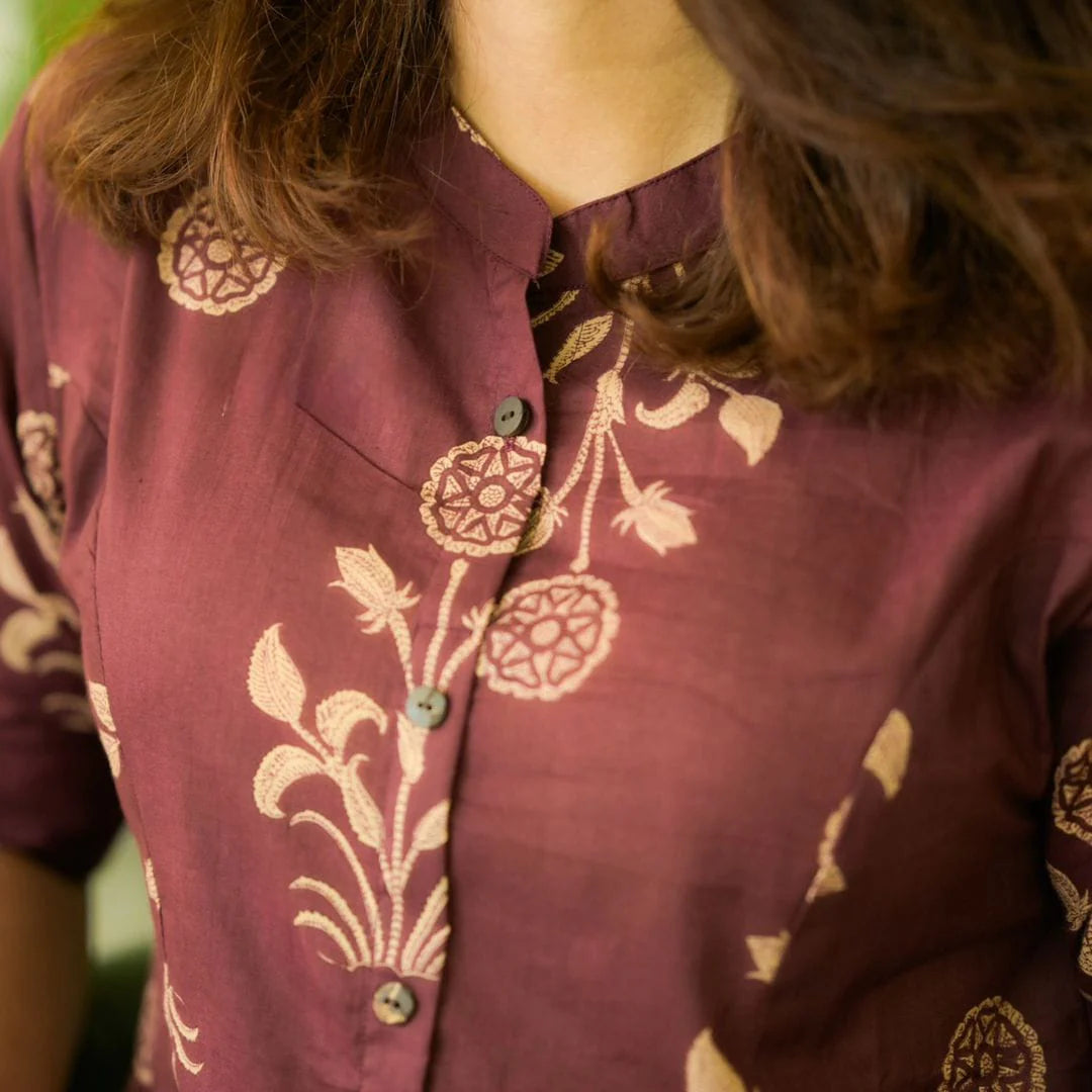 Maroon Sunshine Cotton Co-ord Set